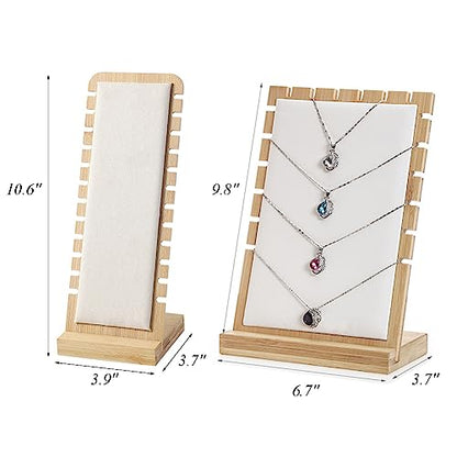 Necklace Display Stands for Selling Necklace Holder Necklace Display Storage Jewelry Display Storage Set 3PCS (Beige) - color: Beige