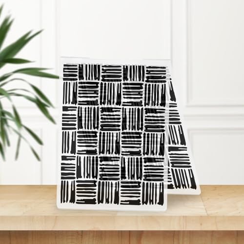 Threetols Stripe Embossing Folder, Wood Stick Background Embossing Folder for Card Making, Square DIY Plastic Scrapbooking Photo Album Card Paper DIY Craft Template Mold - color: STRIPE