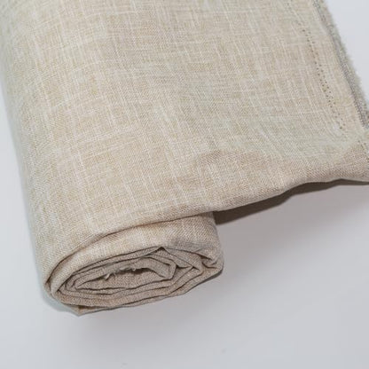 Linen Fabric by The Meter 39"x57" Soft Natural Craft Material Pre-Cut Linen Upholstery Fabric for Tablecloth Bags Pillow Cushion Cover Sewing Sofa Cloth (Beige, 39"x57") - color: Beige
