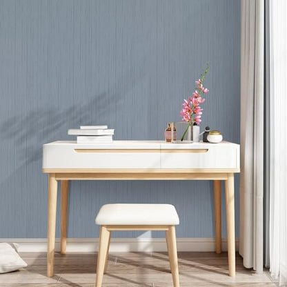 Grasscloth Peel and Stick Wallpaper Grey Blue 15.74" X 118.11" Fabric Textured Self-Adhesive Contact Paper Removable Vinyl Wall Paper Grass Cloth Linen Wallpapers for Bathroom Bedroom Cabinets Desk - color: Grey Blue, size: 15.7" x 118.1"