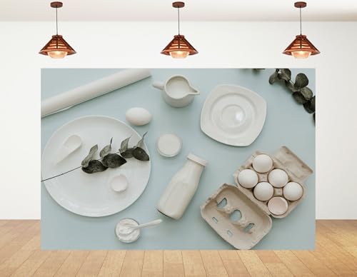 6x6ft Minimalist Baking Setup Backdrop Clean Modern Photography Background for Food Event Birthday Party Decorations Banner Photo Booth Props - size: 6x6ft