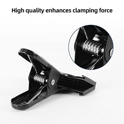 Backdrop Clips 8 Pack Heavy Duty Spring Clamps Muslin Photography Background Clips with Protective Rubber Large Backdrop Clamps for Backdrop Stand, Photo Studio