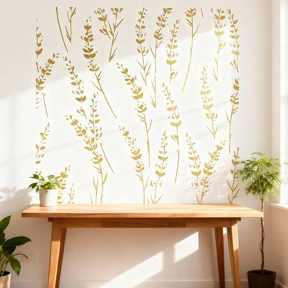 TIAMECH A4 Reusable Grass Stencil for Painting - Thin Grass Leaves Layering Template, DIY Wall Art, Wood Furniture, Scrapbook & Crafts (8.3x11.7inch) - style: Thin Grass