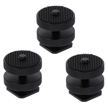 ARTIBETTER Hot Shoe Mount Adapter 1/4 Inch Tripod Screw Adapter for Camera Flash Led Light Microphone Compatible with DSLR Photography Accessories Set of 3