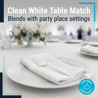 1000 Count Medium Weight White Plastic Forks Bulk Plastic Silverware For Parties, Weddings, Catering, Take out Single-Use Forks - size: 1 Case Forks (1000)