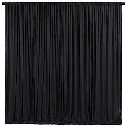 Wish Care Black Backdrop Curtain 4 Panels - Wrinkle-Free Polyester Photography Drapes for Wedding & Party - 16 X 10FT - color: Black, size: W4' x H10'(4 panels)