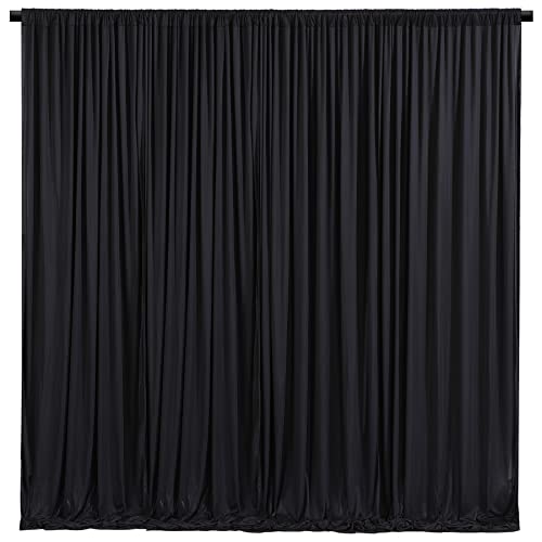 Wish Care Black Backdrop Curtain 4 Panels - Wrinkle-Free Polyester Photography Drapes for Wedding & Party - 16 X 10FT - color: Black, size: W4' x H10'(4 panels)