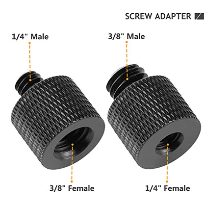 1/4 to 3/8 & 3/8 to 1/4 Camera Tripod Adapter - Male to Female Screw for Camera, Mount, Monitor