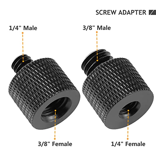 1/4 to 3/8 & 3/8 to 1/4 Camera Tripod Adapter - Male to Female Screw for Camera, Mount, Monitor