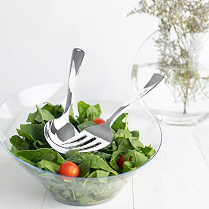 Plasticpro Disposable Plastic Silver Serving Utensils 6 Serving Forks & 6 Serving Spoons Durable Heavy Duty Premium Serving Utensils Silver 6 Sets - color: Silver