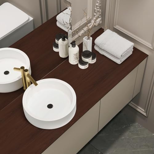 Abyssaly Wood Contact Paper, Red Brown Wood Peel and Stick Wallpaper, Self Adhesive Removable Wooden Look Grain Contact Paper for Cabinets Drawer Countertop 11.8 in X 78.7 in - color: Red Brown, size: 11.8" x 78.7"