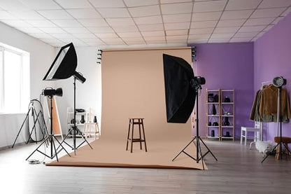 Denny Manufacturing - Seamless Paper Backdrop for Photography, Khaki Seamless Paper Roll (53 in x 36 ft) Includes Free Roll Black Gaffer Tape (2 in x 13 ft) - color: Khaki Brown, size: 53 in x 36 ft
