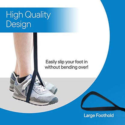 RMS Premium 35” Leg Lifter with Hand Strap & Foot Loop – Long-Term Orthopedic Daily Living Aid for Chronic Hip, Knee & Mobility Limitations - size: 35 Inch (Pack of 1)