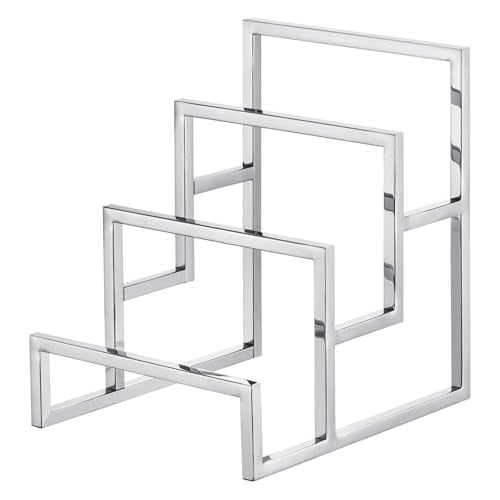uxcell Silver Clutch Purse Display Stand 3 Layer Wallet Display Rack Clutch Handbag Holder Purse Closet Organizer Display for Home Retail Store Supplies - color: Silver