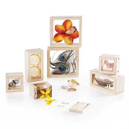 Guidecraft Treasure Blocks - Clear: Smooth Wooden Observation Stacking Blocks with Transparent Windows, Educational Toy for Kids - style: Clear