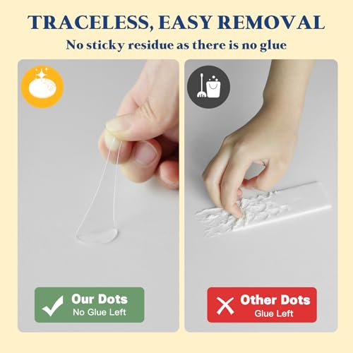 100Pcs Adhesive Glue Stick Dots Double Sided Sticky Tack Removable - Clear Museum Mounting Putty No Damage for Wall Decor, Figurine, Poster, No Trace Dots - Strong Adhesive Dots for Balloon & Crafts