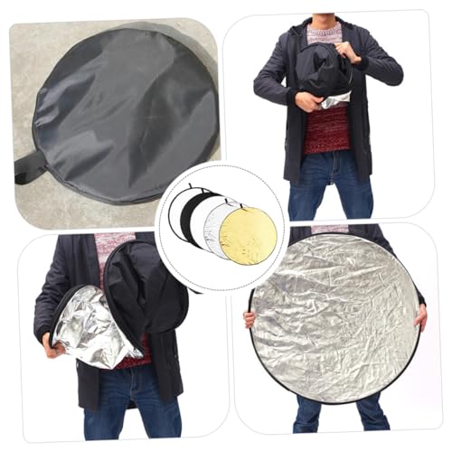 Balacoo Foldable 5-in-1 60cm Photography Light Reflector with Carrying Case, Collapsible Reflective and Diffuser Board for Photo Studio and Outdoor Lighting