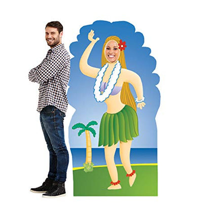 Cardboard People Hula Girl Stand-in Life Size Cardboard Cutout Standup - color: Hula Girl