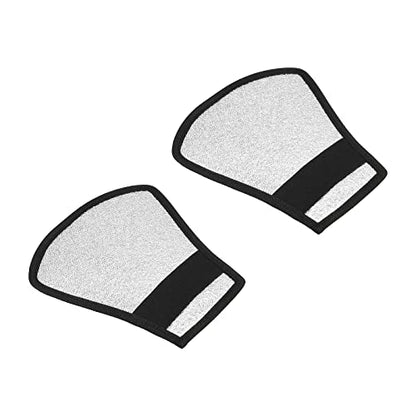 PATIKIL Flash Diffuser Reflector, 2Pcs 2-Sided Flexible Bend Bounce Reflector with Elastic Strap for Flashlight Photography Camera Speed Light, Silver White
