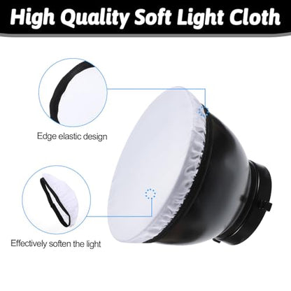 7"/18cm Light Diffuser, 4 PCS Diffuser Lamp Sock Soft Cover Soft White Diffusers Standard Cloth Diffusers Light Sock Softens The Light-Output, Lampshade Reflector Great for Studio Strobe Reflectors