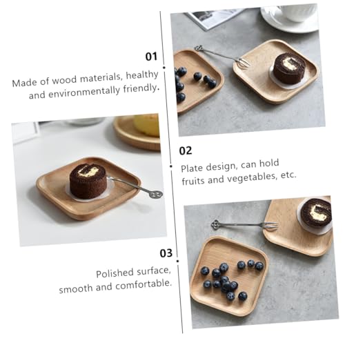Ciieeo Wooden Serving Plate Mini Appetizer Tray Small Square Dessert Plate for Party Snack Display and Food Photography Prop