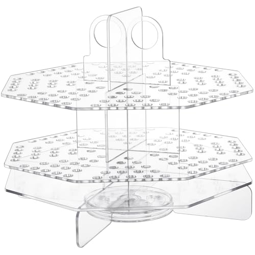 Eersida 120 Slot Acrylic Pen Holder Pen Clear Pencil Holder Display Stand Marker Organizer Acrylic Desktop Organizer the Hole Diameter Is 0.5 Inch for Art Supply Makeup Brushes Storage Craft Shows
