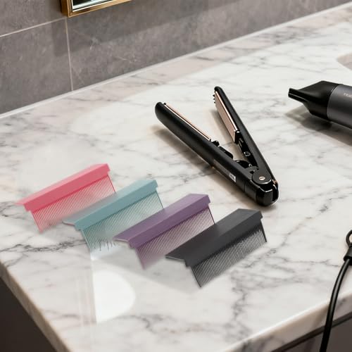 4pcs Comb Attachment for Flat Iron, Clip On Removable Hair Straightener Comb, Compact Straightening Hair Styling Tool for Women Men