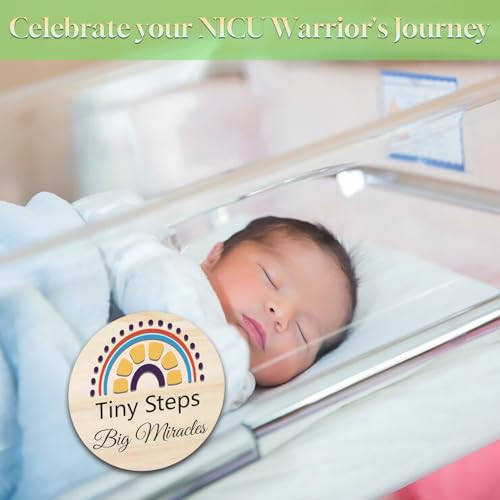 14 Designs NICU Milestone Cards Sign - Reversible Hospital to Home Journey Wooden Photo Props for Preemies, Celebrate NICU Baby's Special Milestone Moments (NICU Milestones) - color: NICU Milestone