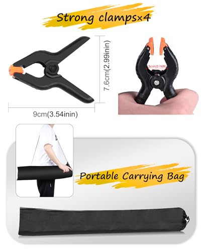 Photo Backdrop Stand, PULUZ Adjustable Photography Backdrop Support Kit 6.56 * 6.56ft Studio Backdrop Stand with 4 Backdrop Clamps and Carry Bag for Parties, Photoshoot & Wedding Photography