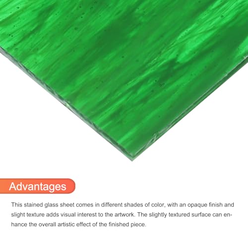 MECCANIXITY Stained Glass Sheet Mosaic Tile 3.9 Inch x 3.9 Inch Deep Green Stained Glass Sheets for Crafts DIY, Art Project - color: Deep Green