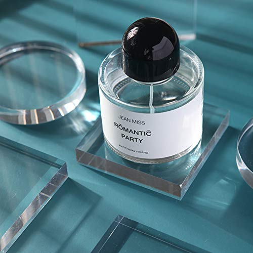 RENIAN Clear Polished Acrylic Square &Round Display Base Blockfor Jewelry Ring Stand Showcase Holder Flat Lay Photography Props，2 Pack