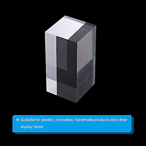 PATIKIL 2"x2"x4" Jewelry Display Riser, Polished Acrylic Cube Display Stand Block Collection Showcase Ring Holder Square, Clear - size: 2" x 2" x 4"