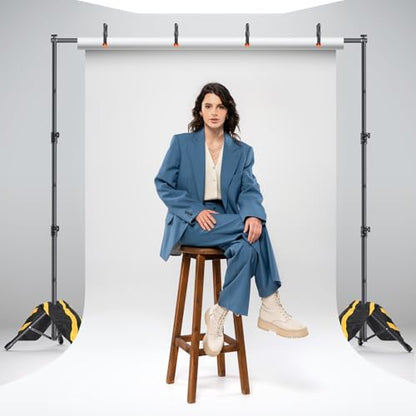 Backdrop Stand Kit - 6 Widths, 10x8.5ft Adjustable Background Stand for Parties & Studio Photography - size: 10x8.5ft