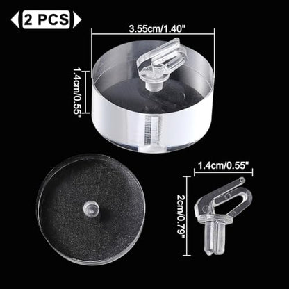 AHANDMAKER 2Pcs Acrylic Ring Display Holder, Flat Round Clear Ring Holder Blocks Ring Showcase Display Holder Rings Stand Jewelry Storage Organizer Display Riser Stand for Jewelry Ring - style: Flat Round