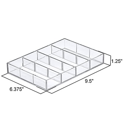 Amazing Abby - Soleil - Acrylic 4-Compartment Sunglass Organizer, Plastic Eyeglass Display Case, Transparent Jewelry Storage Tray, Clear Beauty Supply Holder, Great for Bedroom and Bathroom - style: 1-Pack