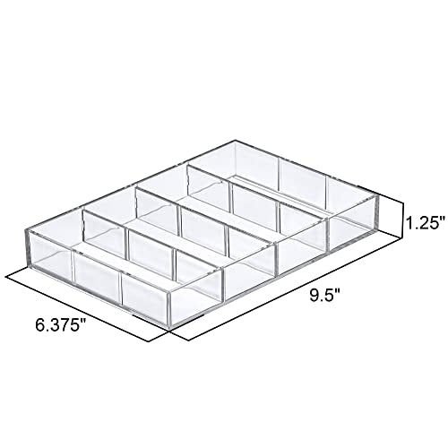 Amazing Abby - Soleil - 2-Pack Acrylic 4-Compartment Sunglass Organizer, Plastic Eyeglass Display Case, Transparent Jewelry Storage Tray, Clear Beauty Supply Holder, Great for Bedroom and Bathroom - style: 2-Pack