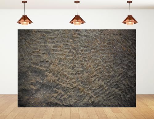 4x4ft Ancient Rock Backdrop Rough Carved Stone Surface Gray Texture Photography Background for Vintage Halloween Rustic Event Decorations Tapestry Banner Photo Booth Props - size: 4x4ft
