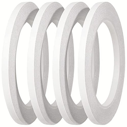 Thin Double Sided Tape for Craft,Card Making,Gift,Scrapbooking and Office School Stationery Supplies,Tear-by-Hand, Paper Backing (4Rolls,1/4 Inch x 32 Yards Per Roll) - size: 1/4 inch