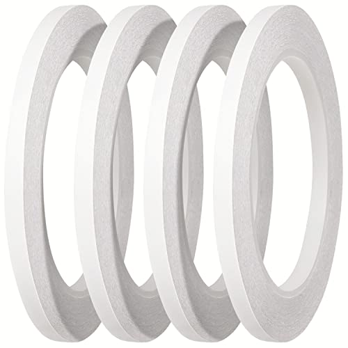 Thin Double Sided Tape for Craft,Card Making,Gift,Scrapbooking and Office School Stationery Supplies,Tear-by-Hand, Paper Backing (4Rolls,1/4 Inch x 32 Yards Per Roll) - size: 1/4 inch