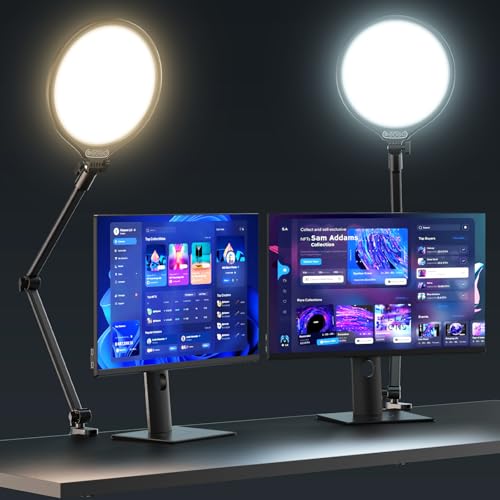 UBeesize 10" Key Light for Streaming, Desk Ring Light with Adjustable Arm, Zoom Lighting for Home Office, Gaming, Podcast, Video Calls, and Recording - size: 10-in