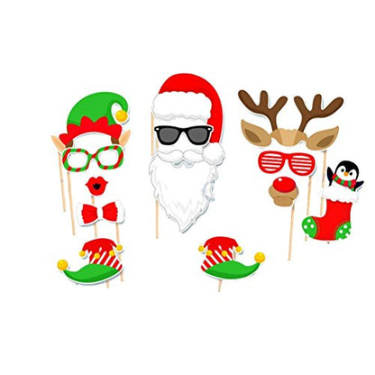 BinaryABC Christmas Party Photo Booth Props Kit for Party Decoration 32Pcs/Set