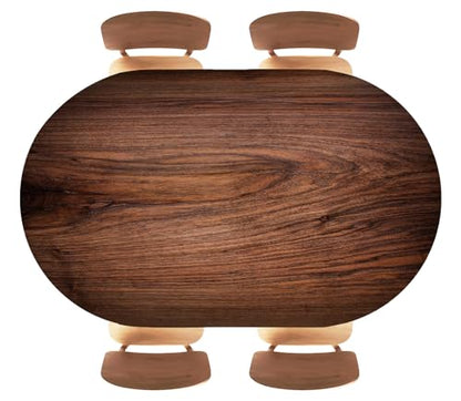 Dark Wood Grain Texture Background Fitted Oval Tablecloth, Waterproof Band Elastic Edge Table Cloth for Restaurant Banquets, Picnics, Tables Cover, Fits 42"x60" Oval TablesStyle 38 - color: Wood Texture -10, size: 60" x 42" (Oval)