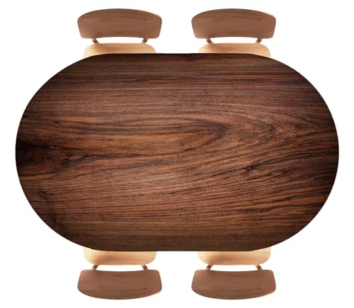 Dark Wood Grain Texture Background Oval Table Cloth Cover Fitted Tablecloth with Elastic Edge Tablecloths Washable Cloths for Parties, Restaurants, Fits 52"x70" Oval TablesStyle 41 - color: Wood Texture -10, size: 70" x 52" (Oval)