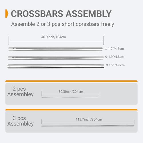 Photography Backdrop Roller Support System, 3 Rollers, 120-inch Stainless Steel Crossbars, Wall/Celing/Light Stand Backdrop Mount, Background Support