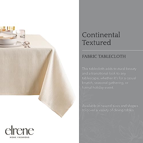 Elrene Home Fashions Continental Solid Texture Water, Stain & Wrinkle Resistant Tablecloth, 52"X52" Square, Ivory - color: Ivory, size: 52" x 52" (Square)