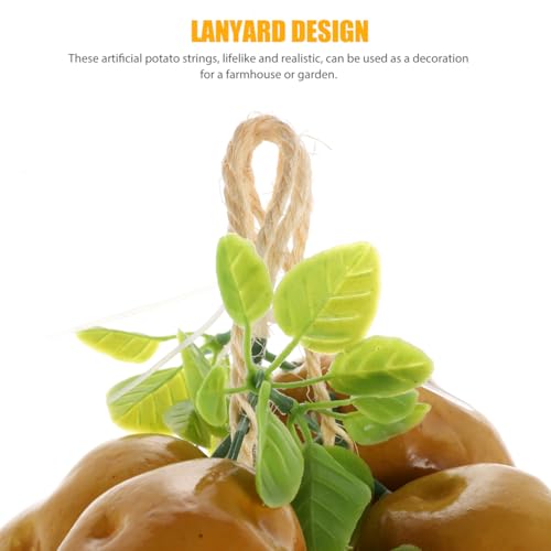 VALICLUD 4Pcs Artificial Potato Strings Lifelike Fake Potatoes Decoration for Farmhouse Kitchen Hanging Garland Photo Props 17.71X3.54X2.55 Inch