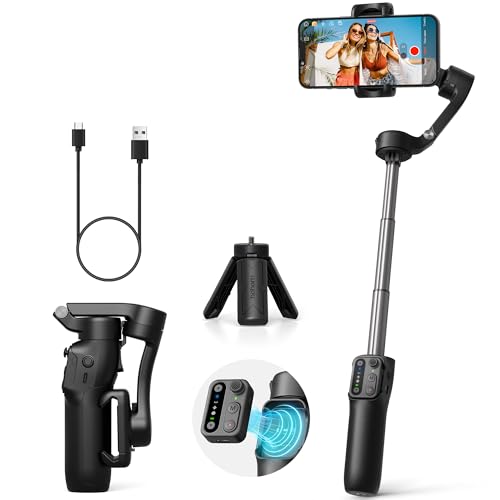 hohem iSteady X3 SE Plus Gimbal Stabilizer for iPhone, 3-Axis Phone Gimbal with Detachable Remote Control, Extendable Rod, 11-Hour Battery, Portable Foldable Stabilizer for Video Recording - color: Black, size: iSteady X3SE PLUS