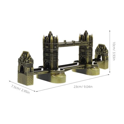 LUOZZY London Tower Bridge Metal Model European Craft Souvenir Home Office Decor Photography Prop Antique Bronze Sculpture Gift for Travel Lovers