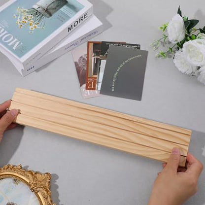 Wooden Earring Display Stand, 3 Slot Jewelry Organizer Holder, Business Card Craft Show Tray, Portable Tabletop Ring Earrings Cards Display, 15.55x3.15inch