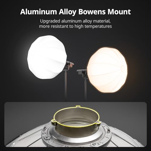 RALENO 26"/65CM Lantern Softbox, Quick Release Soft Light Diffuser with 360° Light Effect, Bowens Mount Softbox Continuous LED Video Lights for Aputure for Neewer for SMALLRIG